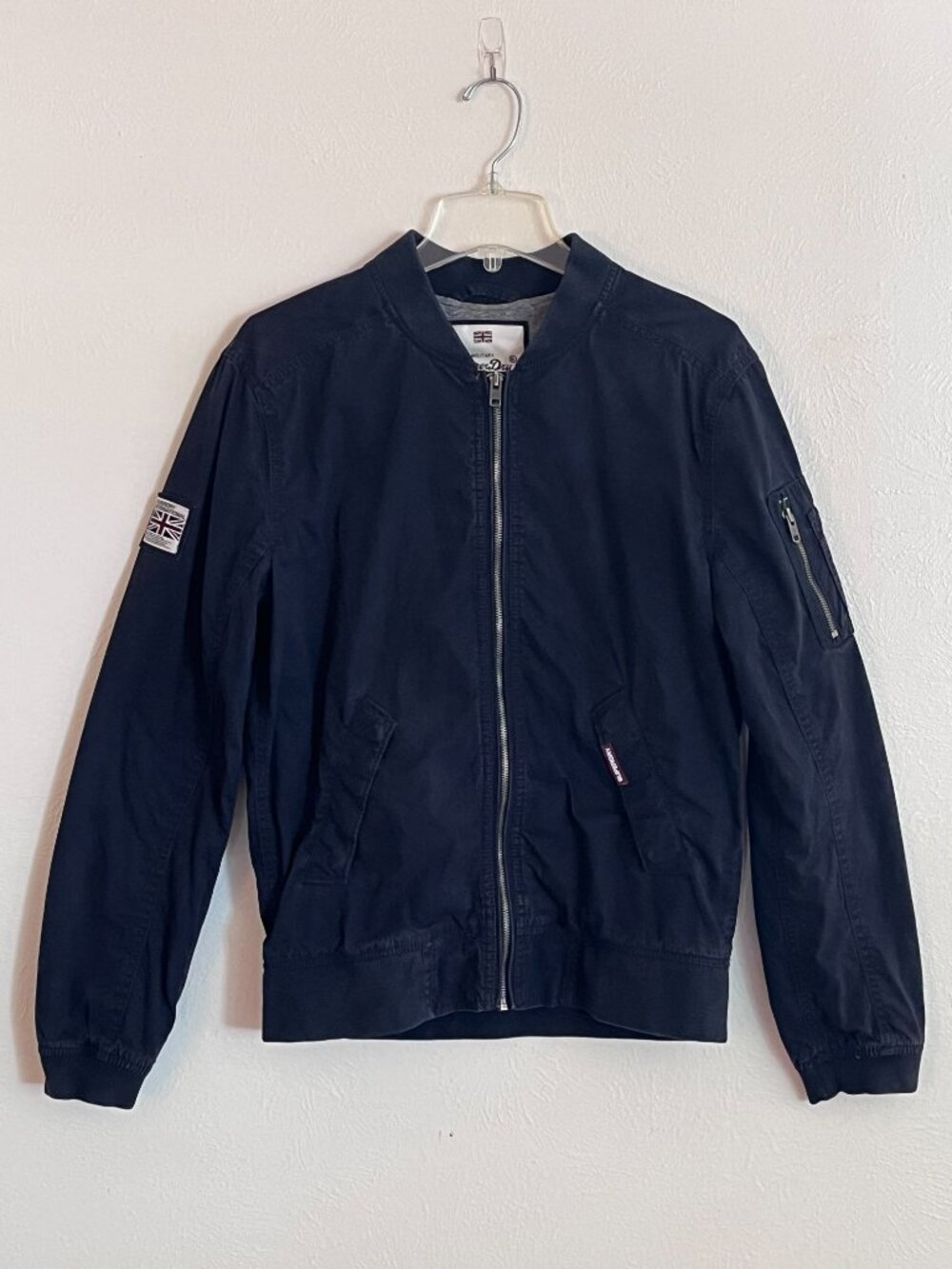 Superdry Men's Black Rookie Bomber Jacket Full Zip M Military Utility Streetwear